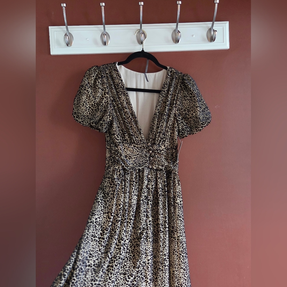 Anthropologie Black and Cream Midi Dress - Picture 5 of 6